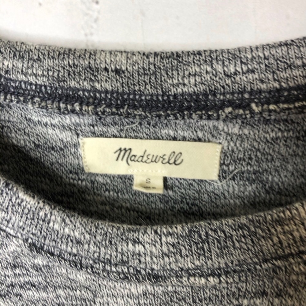 Madewell Textured Crewneck Sweatshirt Size Small Gray Slub Knit - Picture 8 of 10